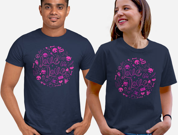 Love Is Love Pink Skulls