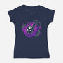 Black Cat Tamagotchi-Womens-V-Neck-Tee-xMorfina