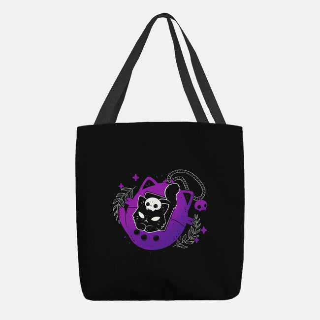 Black Cat Tamagotchi-None-Basic Tote-Bag-xMorfina