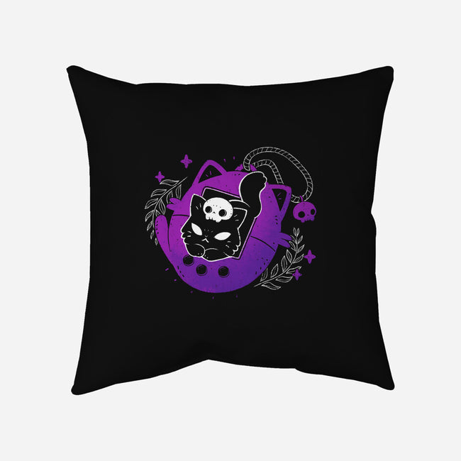 Black Cat Tamagotchi-None-Removable Cover w Insert-Throw Pillow-xMorfina