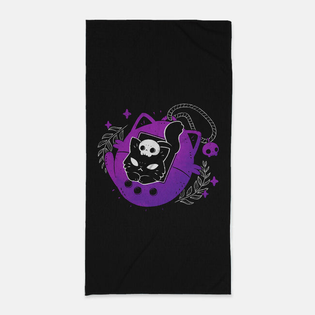 Black Cat Tamagotchi-None-Beach-Towel-xMorfina