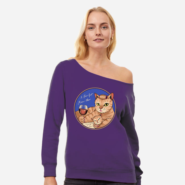 Purrfect Meowther-Womens-Off Shoulder-Sweatshirt-vp021