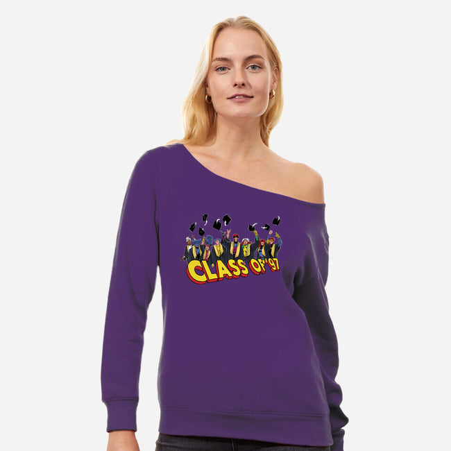 X-Graduation-Womens-Off Shoulder-Sweatshirt-zascanauta