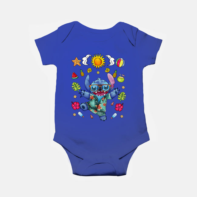 Ohana Stitch Summer-Baby-Basic-Onesie-JamesQJO