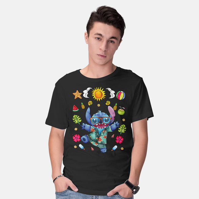 Ohana Stitch Summer-Mens-Basic-Tee-JamesQJO