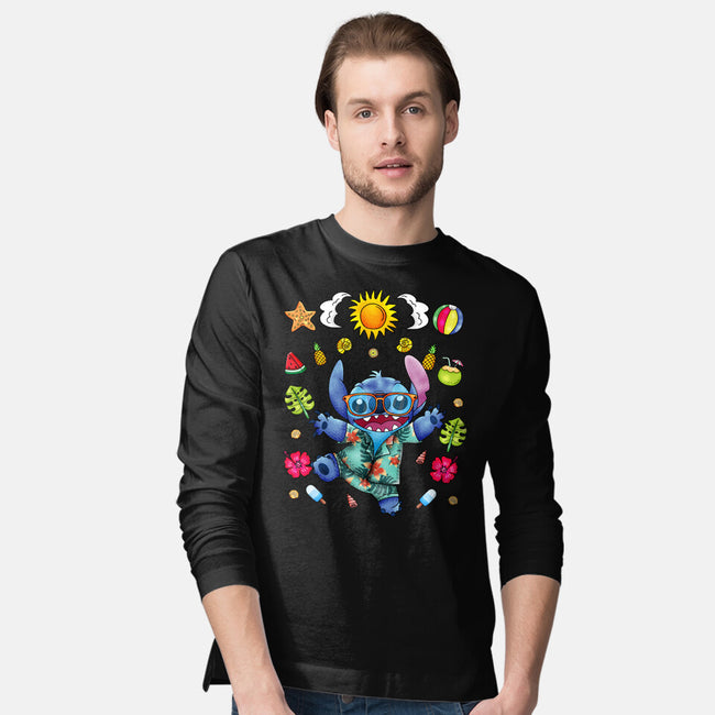 Ohana Stitch Summer-Mens-Long Sleeved-Tee-JamesQJO