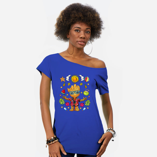 I'm Groot Summer-Womens-Off Shoulder-Tee-JamesQJO