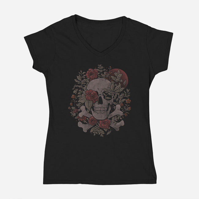 Rest In Leaves-Womens-V-Neck-Tee-eduely