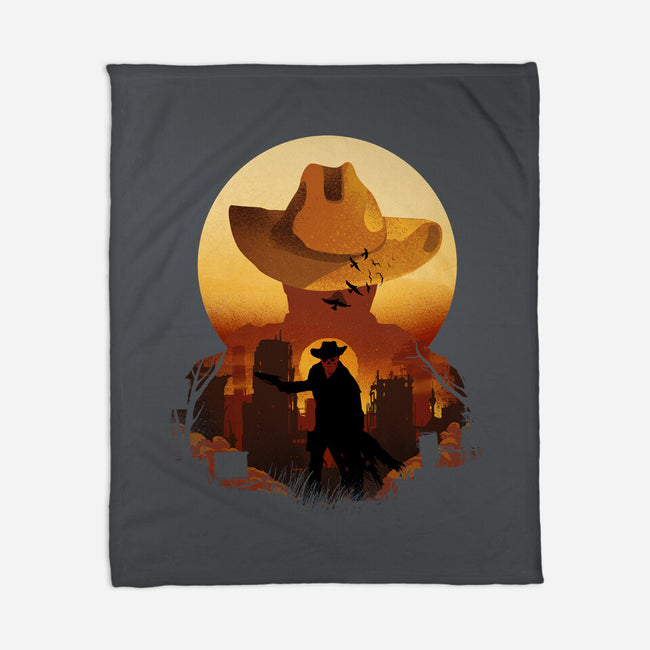 Wasteland Sunset-None-Fleece-Blanket-dandingeroz