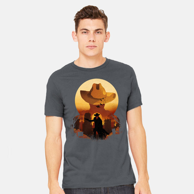 Wasteland Sunset-Mens-Heavyweight-Tee-dandingeroz