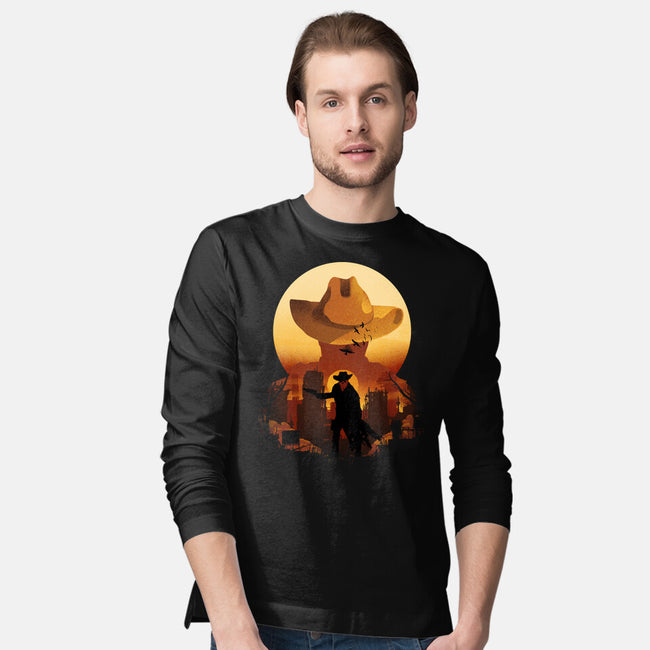 Wasteland Sunset-Mens-Long Sleeved-Tee-dandingeroz