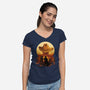 Wasteland Sunset-Womens-V-Neck-Tee-dandingeroz