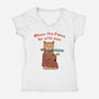 Meow The Paws Be With You-Womens-V-Neck-Tee-vp021