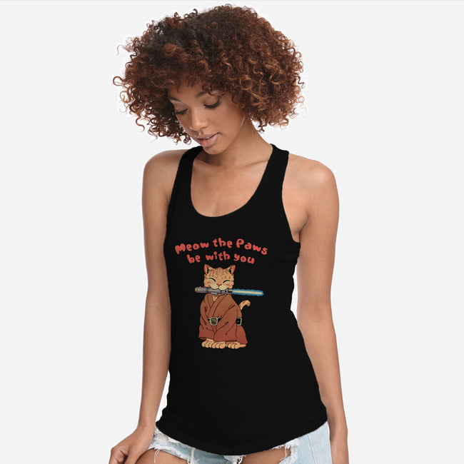 Meow The Paws Be With You-Womens-Racerback-Tank-vp021