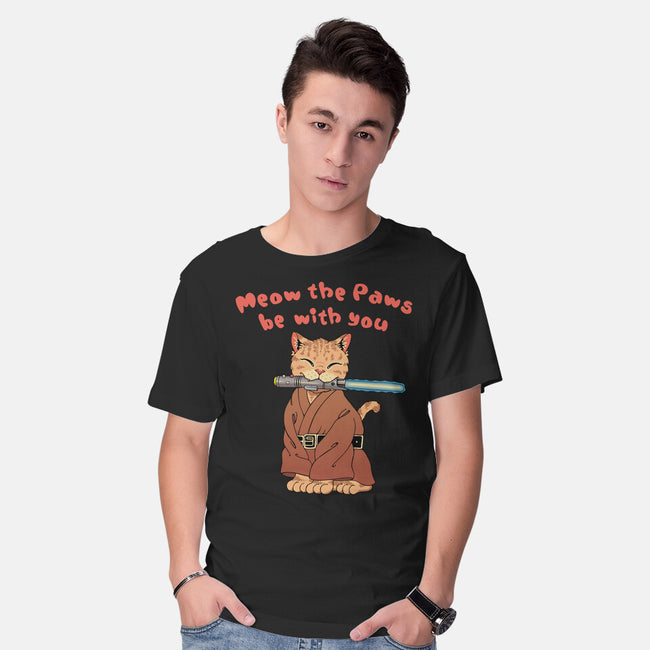 Meow The Paws Be With You-Mens-Basic-Tee-vp021