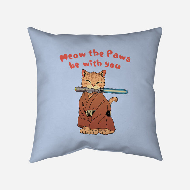 Meow The Paws Be With You-None-Removable Cover-Throw Pillow-vp021