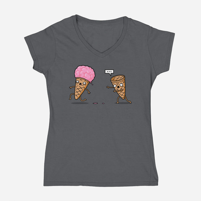 Empty Cone-Womens-V-Neck-Tee-Raffiti