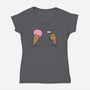 Empty Cone-Womens-V-Neck-Tee-Raffiti