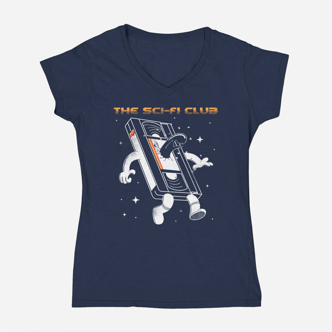 The Scifi Club-Womens-V-Neck-Tee-sachpica