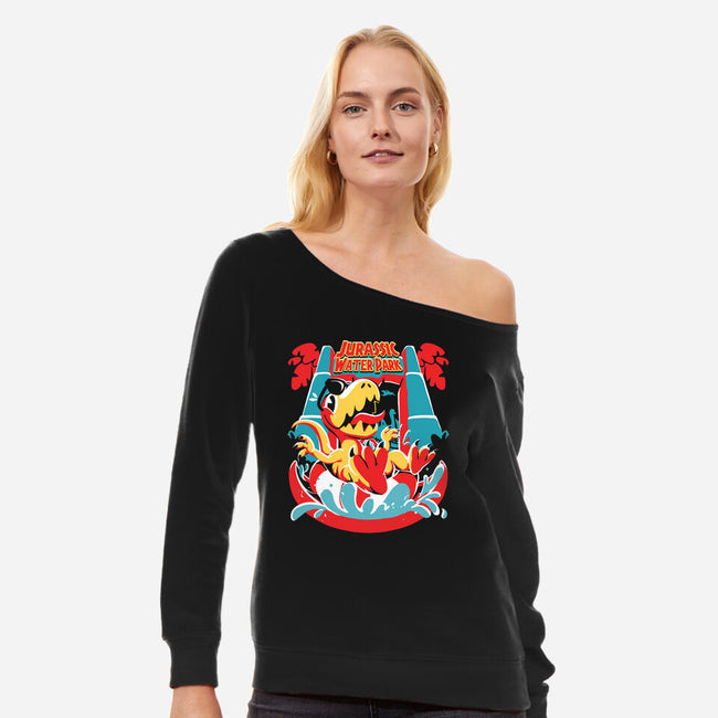 Jurassic Water Park-Womens-Off Shoulder-Sweatshirt-estudiofitas