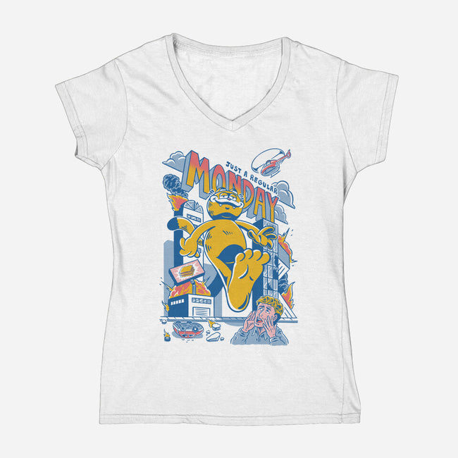 Regular Monday-Womens-V-Neck-Tee-Henrique Torres