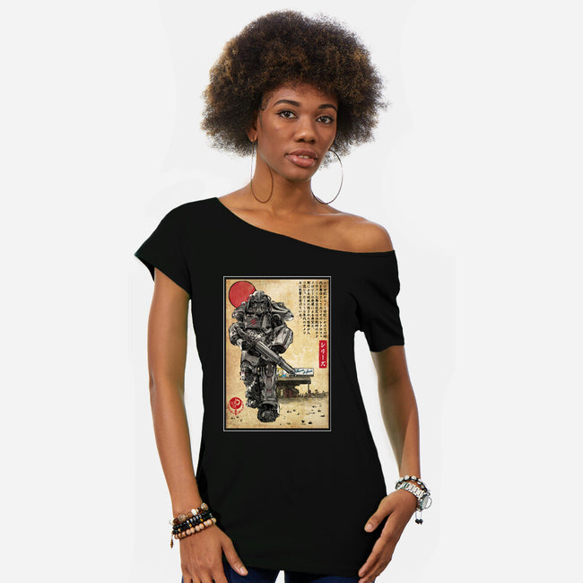 The Way Of Maximus Ukiyo-Womens-Off Shoulder-Tee-DrMonekers