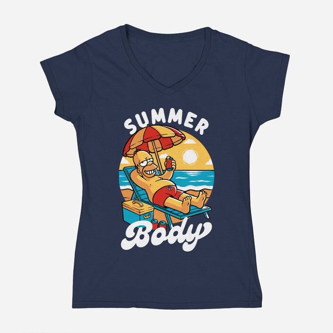 Summer Body-Womens-V-Neck-Tee-Studio Mootant