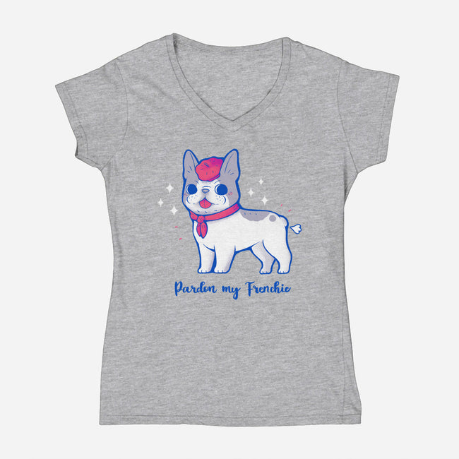 Cute Pardon My Frenchie-Womens-V-Neck-Tee-xMorfina