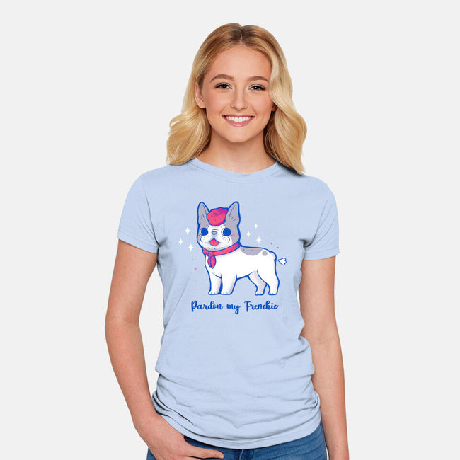 Cute Pardon My Frenchie-Womens-Fitted-Tee-xMorfina