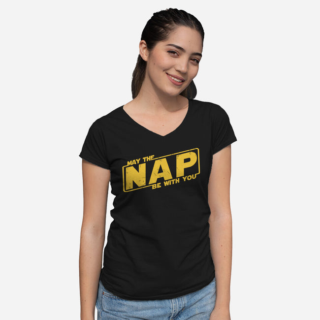 May The Nap Be With You-Womens-V-Neck-Tee-Melonseta