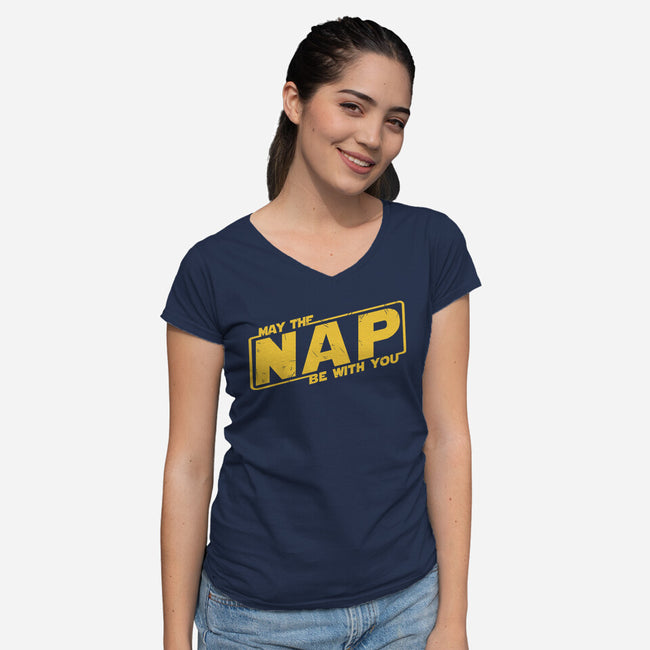 May The Nap Be With You-Womens-V-Neck-Tee-Melonseta