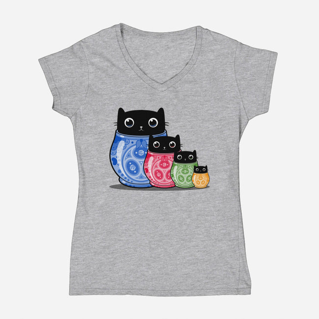 Catryoshka-Womens-V-Neck-Tee-erion_designs