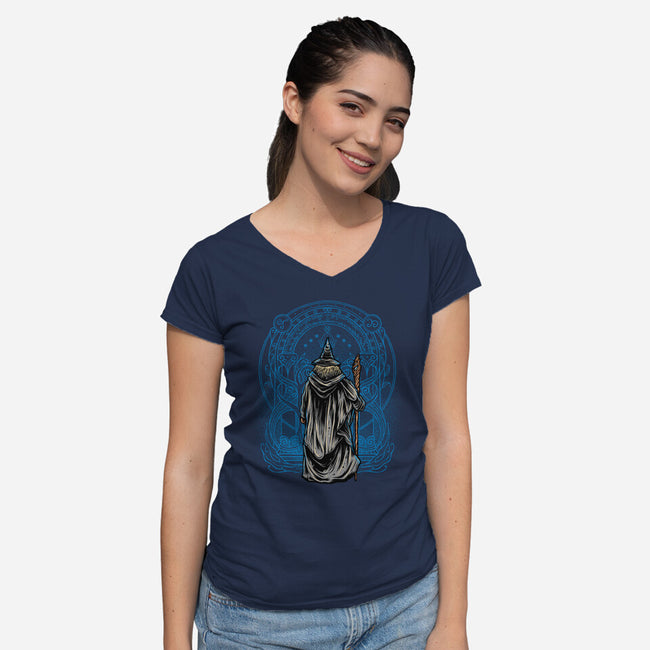 Speak Friend And Enter-Womens-V-Neck-Tee-glitchygorilla