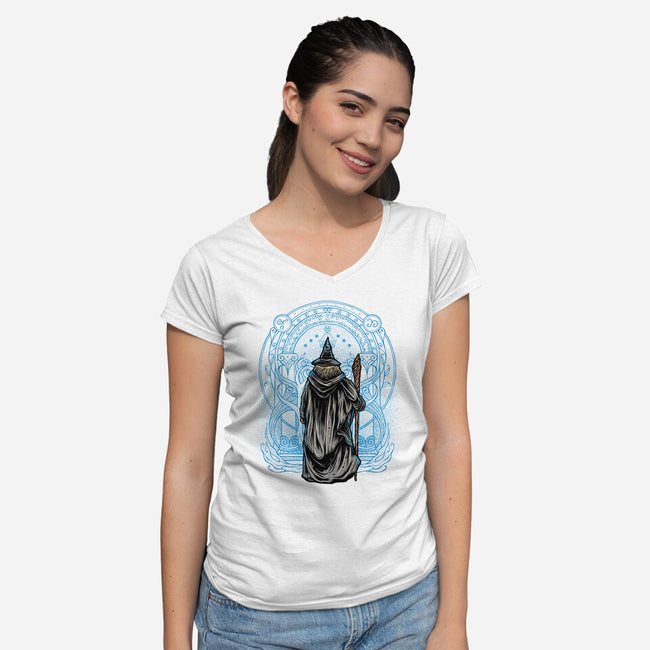 Speak Friend And Enter-Womens-V-Neck-Tee-glitchygorilla