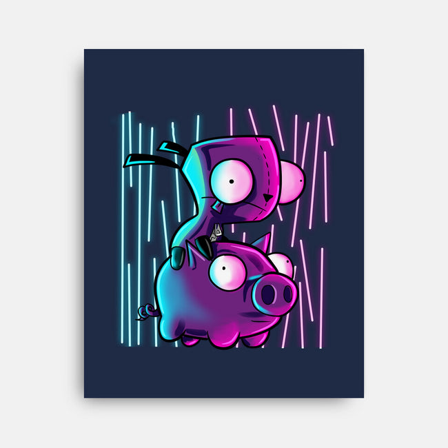 Hog Neon Rider-None-Stretched-Canvas-nickzzarto