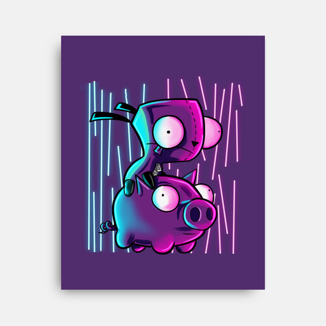 Hog Neon Rider-None-Stretched-Canvas-nickzzarto