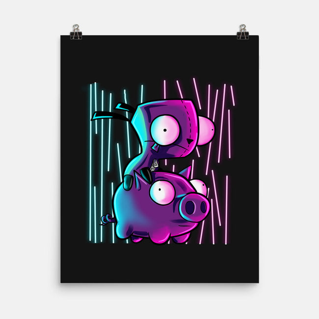 Hog Neon Rider-None-Matte-Poster-nickzzarto