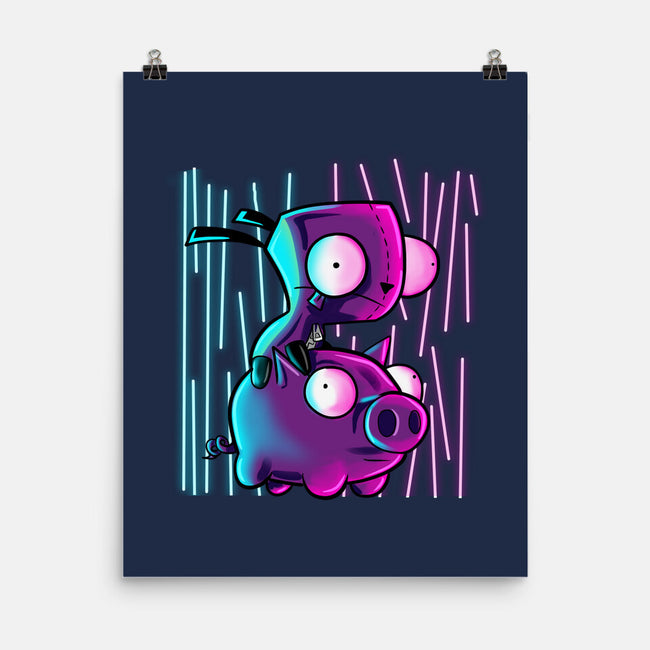 Hog Neon Rider-None-Matte-Poster-nickzzarto