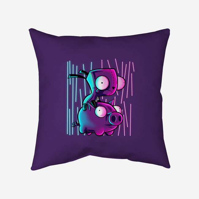 Hog Neon Rider-None-Removable Cover-Throw Pillow-nickzzarto