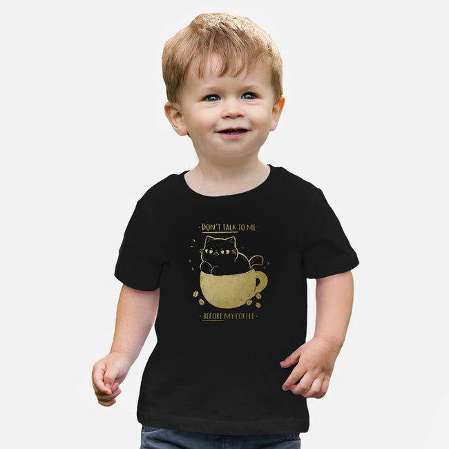 Angry Cat Before Coffee-Baby-Basic-Tee-xMorfina