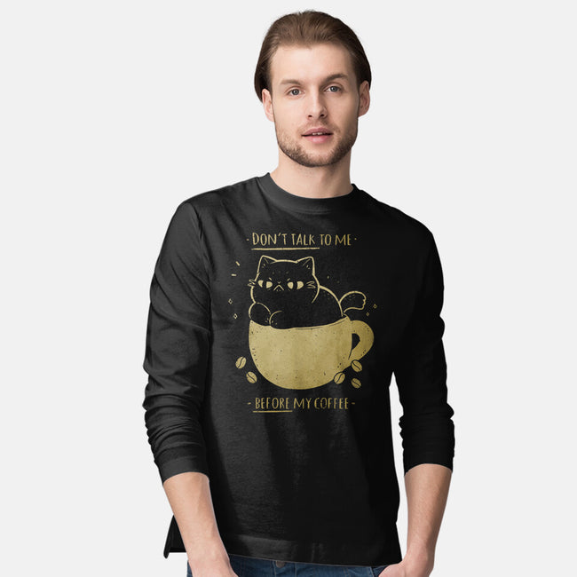 Angry Cat Before Coffee-Mens-Long Sleeved-Tee-xMorfina