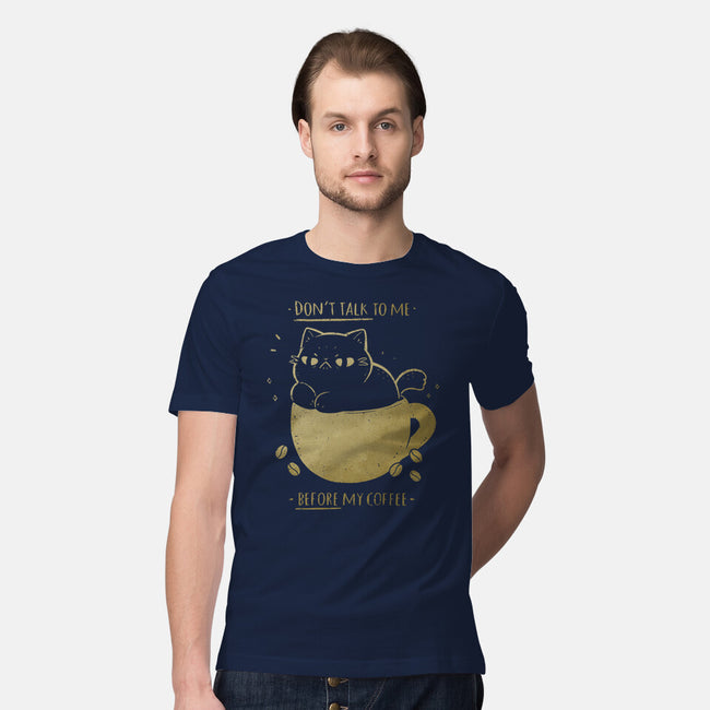 Angry Cat Before Coffee-Mens-Premium-Tee-xMorfina