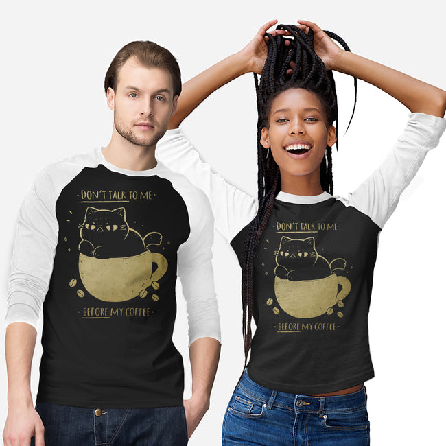 Angry Cat Before Coffee-Unisex-Baseball-Tee-xMorfina