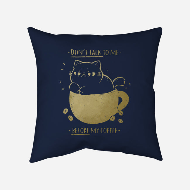 Angry Cat Before Coffee-None-Removable Cover-Throw Pillow-xMorfina