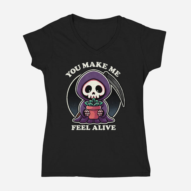 Feeling Alive-Womens-V-Neck-Tee-fanfreak1