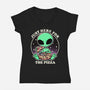 Aliens Love Pizza-Womens-V-Neck-Tee-fanfreak1