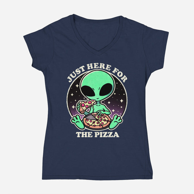 Aliens Love Pizza-Womens-V-Neck-Tee-fanfreak1