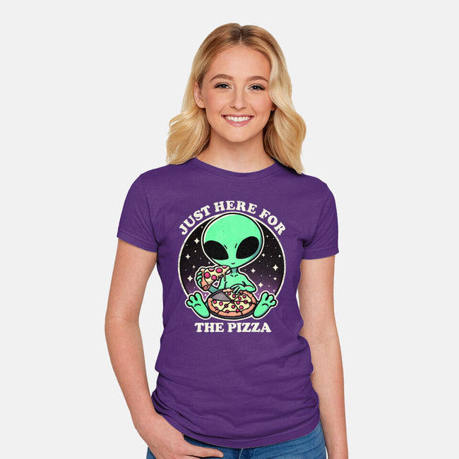 Aliens Love Pizza-Womens-Fitted-Tee-fanfreak1