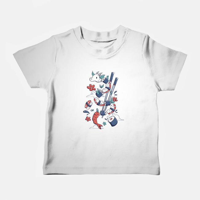 Dragonmaki Funny Sushi-Baby-Basic-Tee-tobefonseca