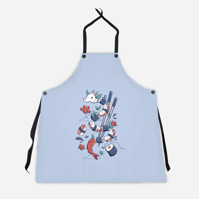 Dragonmaki Funny Sushi-Unisex-Kitchen-Apron-tobefonseca